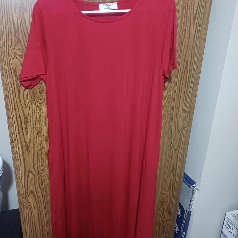 Zenana Xlarge Red short sleeve dress